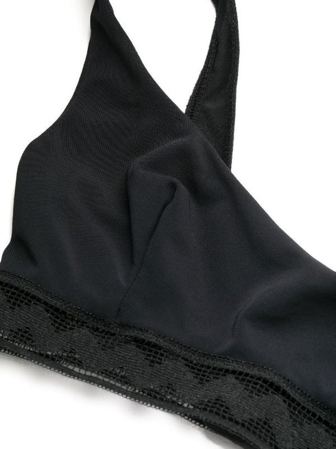 lace-trim underbust bra